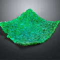 Vibrant Green Leaf Shaped Decorative Bowl with Textured Crystal Like Surface for Modern Art Decor