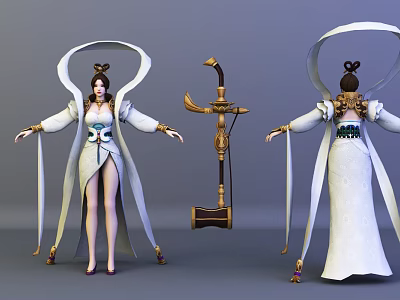 Modern game character Chang'e 3d model