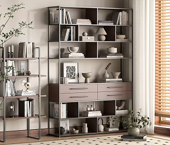 Modern Storage Rack Decorative Rack 3d model