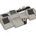 Modern Multiplayer Sofa Module Sofa Back-to-Back Sofa 3d model