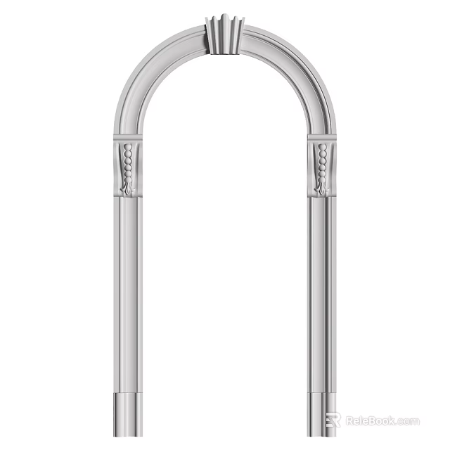 Architectural Decorative Component with Arch Structure and Carved Columns Design 3d model 