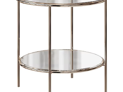 Modern Round Side Table With Two Tier Design And Sleek Metal Frame 3d model