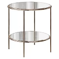 Modern Round Side Table With Two Tier Design And Sleek Metal Frame 3d model