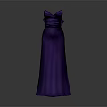 Chic Purple Floor Length Dress With Strapless Design And Flowing Skirt