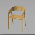 Minimalist Light Wooden Chair With Armrest Design And Simple Natural Style