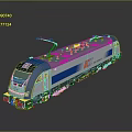 Modern Blue and White Electric Locomotive Model with Red Pantographs and CR Logo