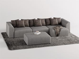 Modern combination sofa coffee table combination 3d model