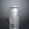 Silver Metal Milk Can With Two Side Handles And Secure Lid Design