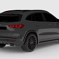 Mercedes Dark SUV Rear View With Black Wheels Stylish Taillights And Dark Exterior