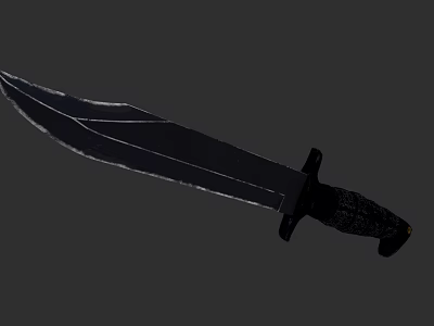 Tactical Combat Knife With Sharp Blade And Textured Black Handle Design 3d model
