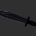 Tactical Combat Knife With Sharp Blade And Textured Black Handle Design