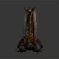 Game Movie Character With Spiked Long Tail And Orange White Fur