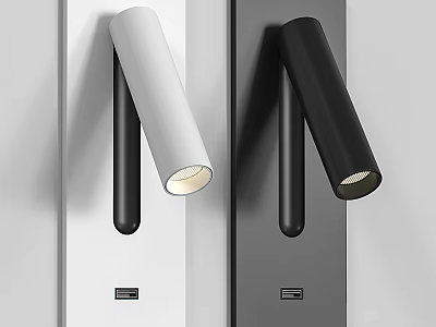 Modern Black And White Wall Lamps With Metal Cylindrical Design For Contemporary Lighting 3d model