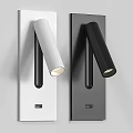 Modern Black And White Wall Lamps With Metal Cylindrical Design For Contemporary Lighting