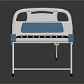 White And Blue Medical Bed Furniture With Comfortable Mattress And Metal Frame