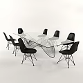 Modern Office Desk With Glass Top Black Chairs And Metal Frame