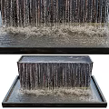 Garden Decorative Water Features With Rectangular Base Straight And Curved Waterfalls 3d model