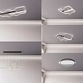 Modern Ceiling Lights With Rectangular Round And Linear Designs For Home Interiors 3d model