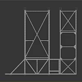 Scenic View Of Industrial Metal Frame Structure With Reflective Surface And Dark Background