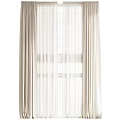 Elegant Beige Curtains With Soft Sheer Layered Design For Home Windows