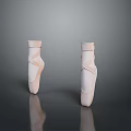 Elegant Pink Ballet Pointe Shoes With Crossed Ribbon Straps And Shiny Surface