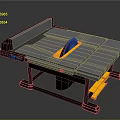 Professional Table Saw With Metal Tabletop And Yellow Safety Components 3d model