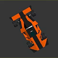 Lego Orange And Black Race Car With Rear Wing Cockpit And Wheels