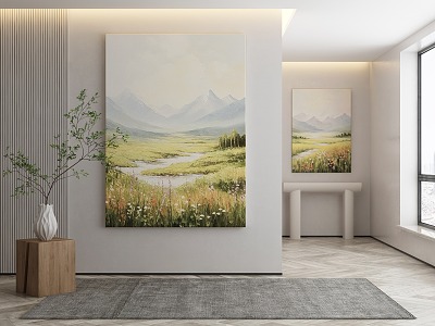 Quiet Landscape Painting Decorative Painting 3d model