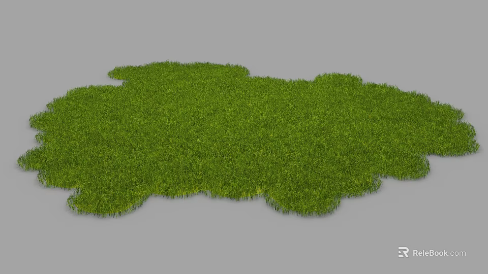 Fresh Green Grass Lawn with Natural Irregular Shape and Lush Vibrant Appearance 3d model 