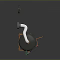 HTM 340 18 Mechanical Equipment With Black Body Copper Pipes Green Indicators And Metal Stand