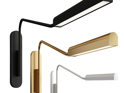 Modern Wall Lamps With Black Gold White Colors And Flexible Arm Design For Home Decor 3d model