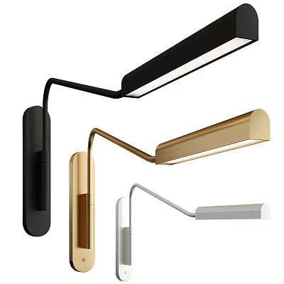Modern Wall Lamps With Black Gold White Colors And Flexible Arm Design For Home Decor 3d model