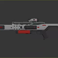 Futuristic Sci Fi Weapon With Red Accents Scope And Advanced Design Features 3d model