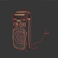 Black Portable BOSS Audio Speaker Design With Handle And Power Cord