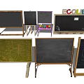 Assorted Art Supplies Including Wooden Chalkboards Drawing Boards and Stands for Artists