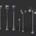 Various Decorative Outdoor Lights Featuring Classic And Modern Design Styles 3d model