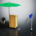 Practical Daily Life Supplies Featuring Green Umbrella Wooden Box Penguin Doll Golf Gear And Accessories