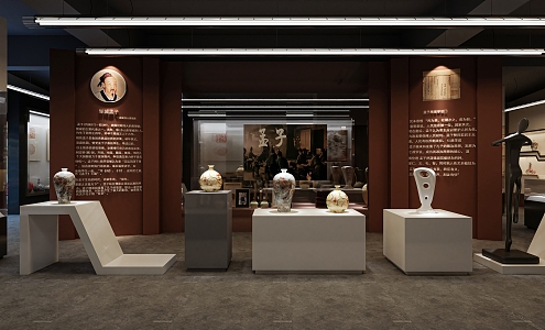 New Chinese-style Ceramics Exhibition Hall 3d model