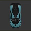 Blue Luxury Sports Car With Streamlined Design Black Accents And Rear Spoiler