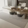 Modern Nakajima Table and Chair Combination Sideboard Fantasy Curtain 3d model