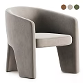 Modern Light Gray Leisure Chair With Sleek Curves And Plush Fabric Design