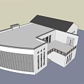 Modern Commercial Complex With Curved Glass Facade And Flat Roof Architectural Design