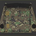 Portable Camouflage Folding Chair With Metal Frame And Armrest Cup Holders