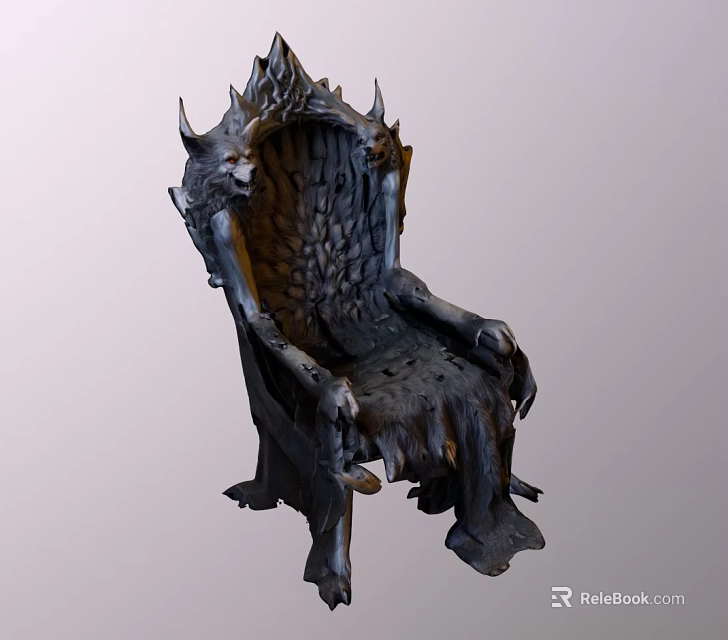 Abstract Sofa With Spiked Edges Rock Texture And Dark Fantasy Design Elements 3d model 
