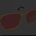 Fashionable Jewelry Style Gold Frame Sunglasses With Pink Lenses And Brown Temple Tips