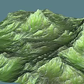 Green Mountain Terrain With Rolling Textured Lush Vivid Natural Landscape Features