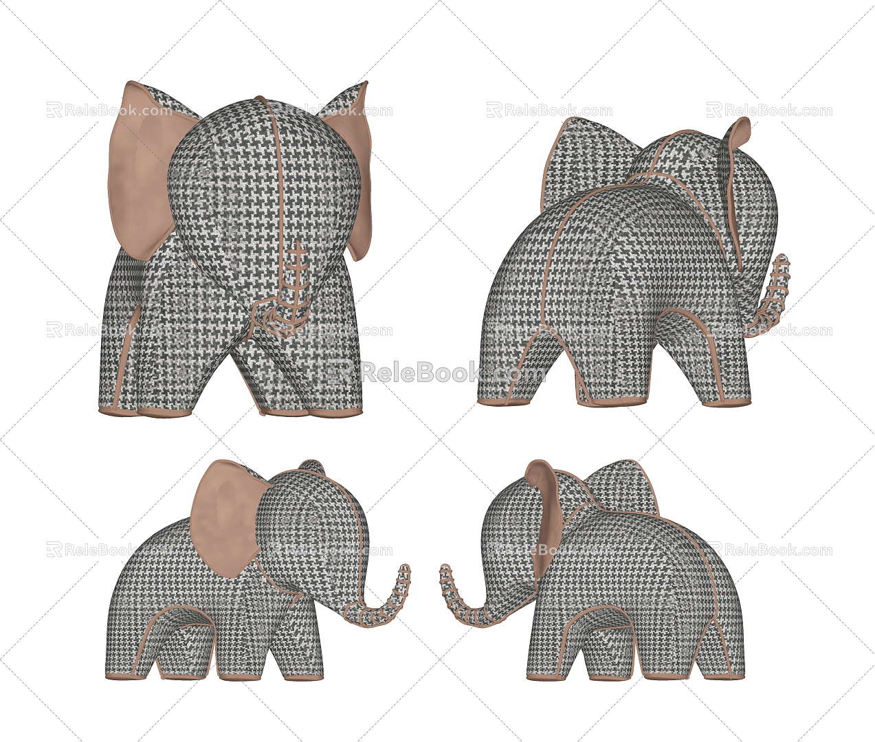 Modern Children's Chair Child Seat Elephant Seat Child Stool 3d model