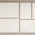 White Background Wall With Various Textured Decorative Panels For Interior Design 3d model