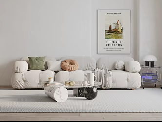 Modern three-seat sofa 3d model