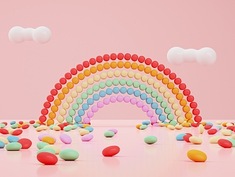 Modern Rainbow Sugar Rainbow Sugar Creative 3d model